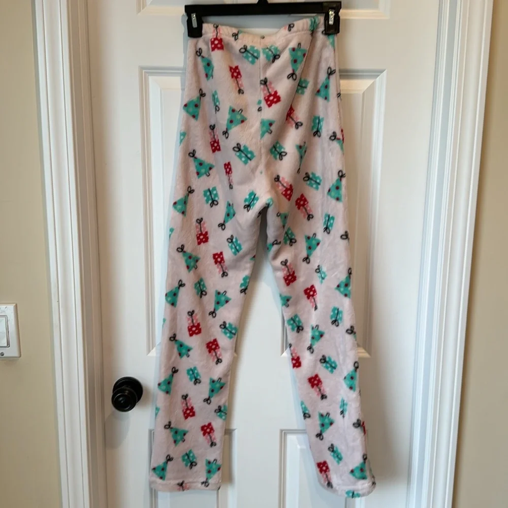 Christmas Fleece Pajama Pants - Pink w/ Green and Red‎ - Small
